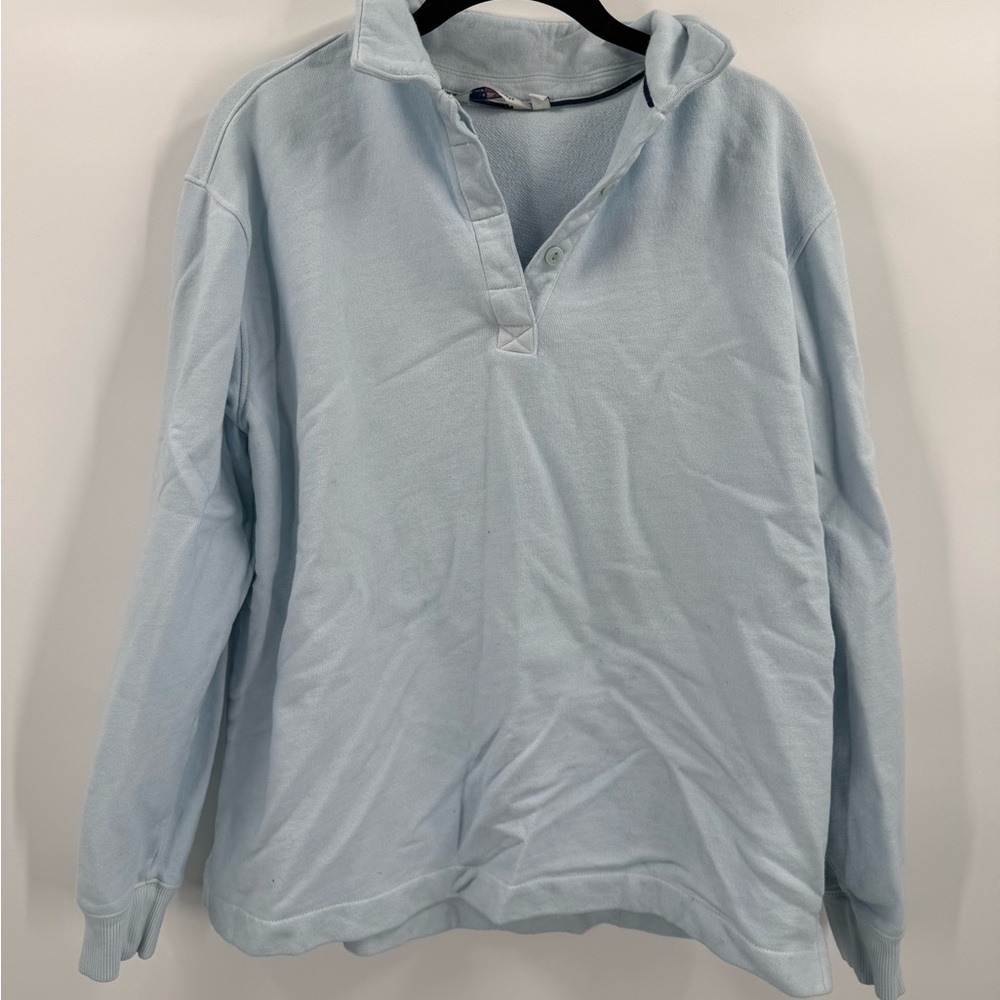 Vineyard Vines Soft Blue collared sweatshirt pullover - size s - 100% cotton